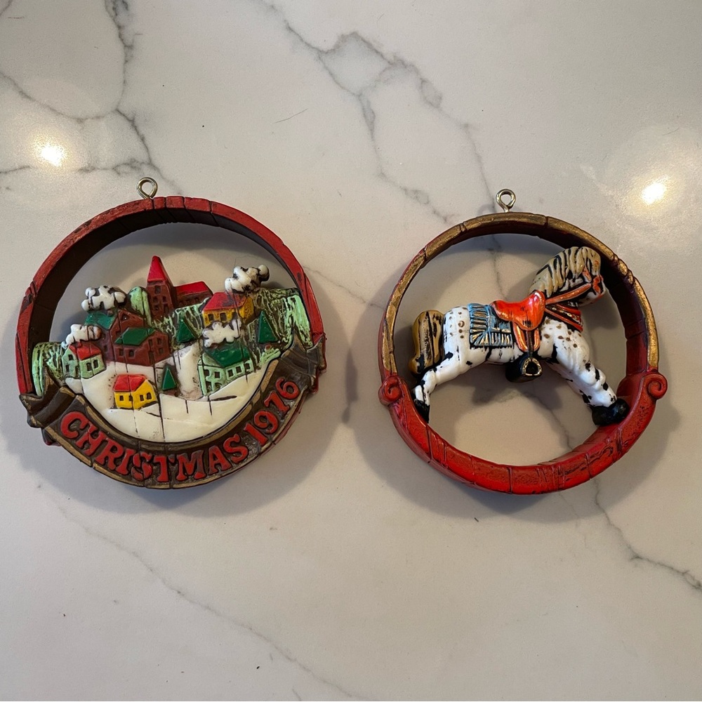Hallmark Vintage Keepsake Christmas Ornaments from the 70’s, set of two